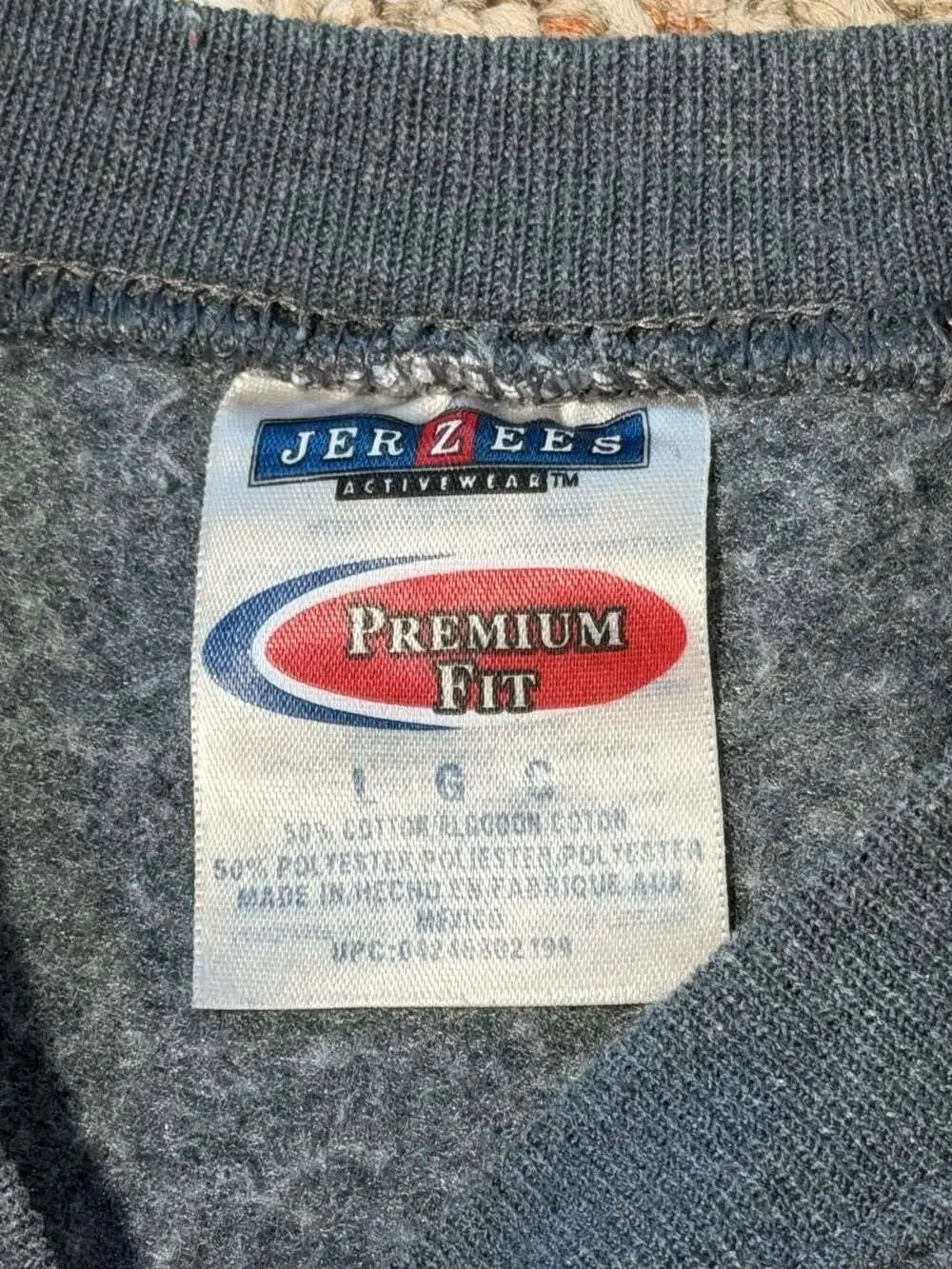 Jerzees‎ Activewear Premium Fit Charcoal Grey Crewneck Sweatshirt Size Large